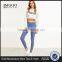 Sexy Basic Raw Hem Crop Tops With Blue Striped Side Leggings Cotton Blends Casual Women Sportwear Jogger