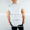 Heather Grey Scoop Neck T Shirt for Men Short Sleeve Curved Hem Longline T Shirt 95% Cotton 5% Elastane Gym Fitted T Shirt