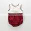 Wholesale Sleeveless Summer Cotton Clothes Baby Girl Wine Mix Romper Baby Playsuits