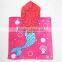 Hotsale Velour Printing Cotton Poncho Towel for Kids,custom Terry Cloth Poncho Hooded Beach Towel for Promotion