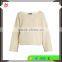 Fashion 2017 ladies plain blank crew neck long sleeve pullover designs cardigan cashmere sweater woman