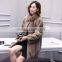Fashion Genuine Natural Mahogany Mink Fur Coat for Women Walking Jacket with Crosscut Swing
