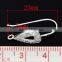 Sterling Silver Heart Earwire Hooks with Loop 23x12mm pair