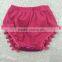 Toddler Kids Girl Sequins bloomer Tie Bow Elastic Waist Trousers pom pom diaper covers hot pink sparkle glitter bloomers