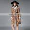 B40991A 2017 new fashion women clothing suede long printing coat
