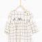 Round neck kid check dress