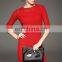 Ladies fashion short sleeve sweater dress red color two pieces china dress