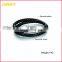Custom Black Fabric Leather Wristband Bangle with Stainless Steel Magnetic Box Clasp