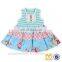 New Stripes And Flower Mixed Summer Dress baby Girls Sweet Honey Clothing Girls Boutique Dresses