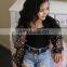 kids Summer Clothing set girl lace dot shirt denim shorts set summer long sleeve shirt hole jeans outfit