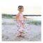 New Baby Girls summer floral outfit two pieces Set pink suspender top + flower Printed Pleated Skirts Kids holiday sets