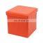 RTS Cube Pouf Modern Home Furniture Waterproof  Foldable  PVC Leather Ottoman Storage