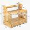 3-Tier Kitchen Bamboo Spice Jar Rack Organizer with Drawer Spice Rack