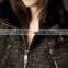 Animal Jacquard Cropped Bomber Jacket with Fur Collar for lady