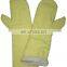 Yellow 500 degree heat resistant Aramid Fiber glove two finger