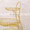 Wedding Durable Layer Storage Rack Kitchen Wire Metal Stackable 3 Vegetables 2 Tier Fruit Basket
