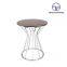 Luxury Modern design stanieless steel glass top round side table polished gold end table