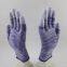 purple and white polyester knitted PU fingers coated safety work gloves anti-dirt breathable comfortable flexible