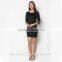 China dress wholesale women black color long sleeve jersey dress cotton dress D328