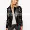 2015 Hot customized Lady's fashion PU jacket leather jacket for women