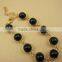 2015 wholesale natural gemstone gold black crystal bead bracelet