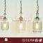 CASAMOTION Vintage Industrial Clear Hand Blown Art Glass 1 Light Pendant Light Ceiling Lamp with Brass Net