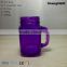 480ml 16oz drinking glass jar with handle purple color