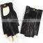 mens black leather fingerless car driving gloves