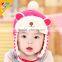 Autumn Winter Newest Checked Striped Bear Style Baby Kids Pom Poms Earflap Winter Wool Hat