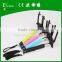 Support all smart phone oem silicone cover cable wired selfie stick with clicker