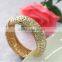 Bangle, Fashion Women Gold Alloy Resin Beads Hinge Crystal Bangle, Bangle Bracelet Jewelry Wholesale PT1564