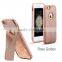 Luxury Plaid Pattern Cowhide Leather Back Cover With Kickstand Diamond Chrome Edged Bumper Hard Case for Iphone6 6plus