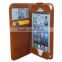 Brown oil wax leather Wallet case for 6S, case for iphone 6S with file pocket