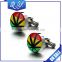 Wholesale Big Button Leaf Design Sleeve Button Colorful Cuff Links for Shirts