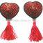 Medical Silicone Breathable Red Sequin Pasties And Tassels