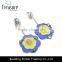 Chinese ethnic jewelry yellow acrylic flower dangle stud earrings jewelry 2015