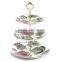 High quality white porcelain 3 tiers flat cake plate homewares