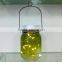 Christmas gift for kids nice green color bottle shape solar portable firefly led light jar