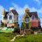 Village houses resin statue decorative garden decor