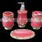 elegant flower shower bahroom set 4pcs