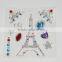 3D bling customized colorful flat back acrylic rhinestone sticker sheet self-adhesive rhinestones crystal decorative sticker