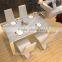 High Quality White Natural Marble Top Furniture Asian Style Dining Laminated Table