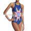 2016 new women monokini beach printing halter one pieces swimsuit