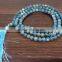 Apatite Tassel Mala Necklace, 108 Bead Mala, Nature Stone Jewelry - Jap Mala- Yoga Necklace