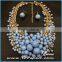 Green beads stones luxury bohemian bib collar exaggerate beaded charms necklace