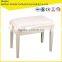 Height Adjustable Piano Bench White Matte
