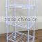 4 level White Powder Coating Storage Shelf Cabinet with Wheels