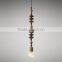 New Edison Vintage Retro Wooden Fixture Pendant Light Colorful Fabric Cable Lamp