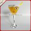 White Opaque Hand Painted Beauty Martini Glass 12Oz