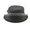 short brim designer wholesale black leather blank bucket hat